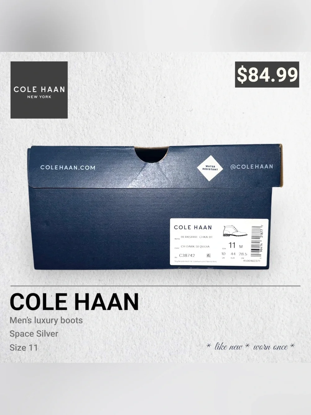 Cole Haan Men's Cognac Leather Chukka Boots